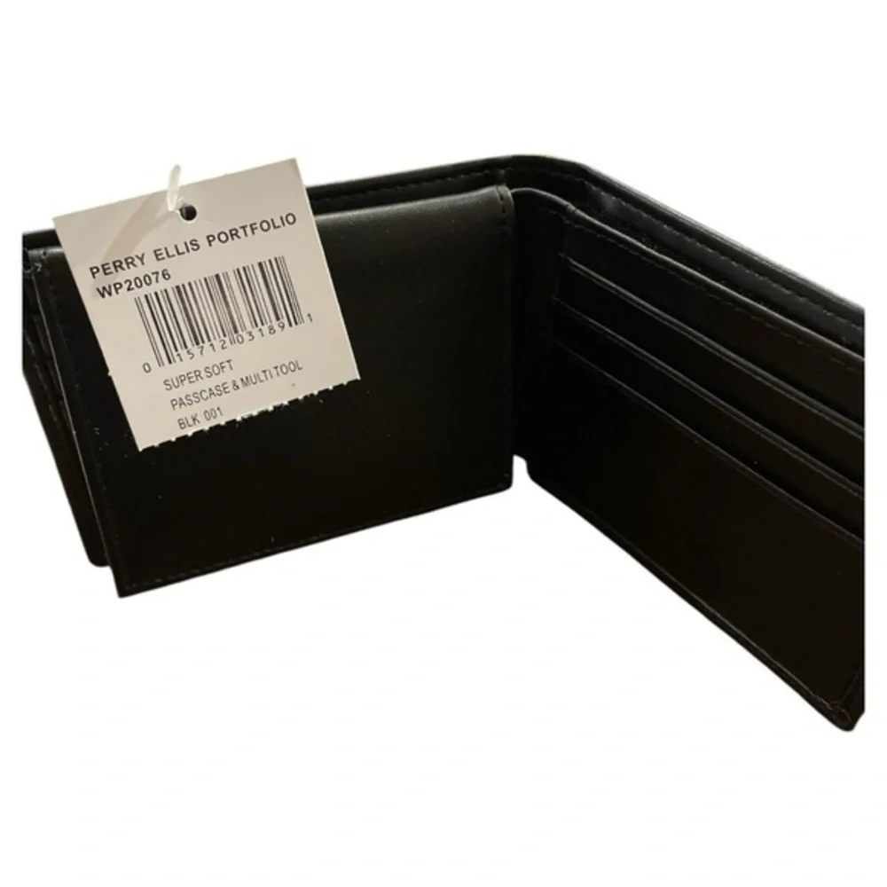 Perry Ellis‎ NWT Men’s Black RFID Bifold Passkey Wallet
